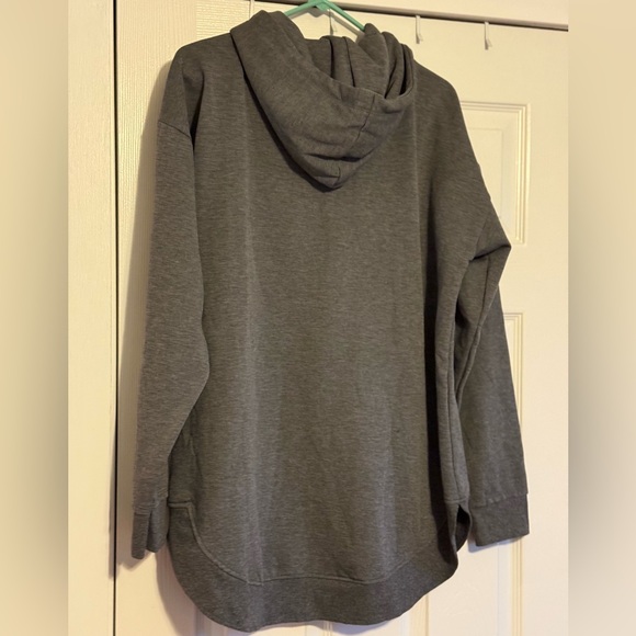 ND Gray Holiday Hoodie with Red Plaid Accent - Picture 2 of 5